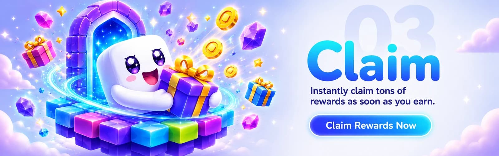 Claim — instantly claim your rewards on Bloxtopia as soon as you earn them.