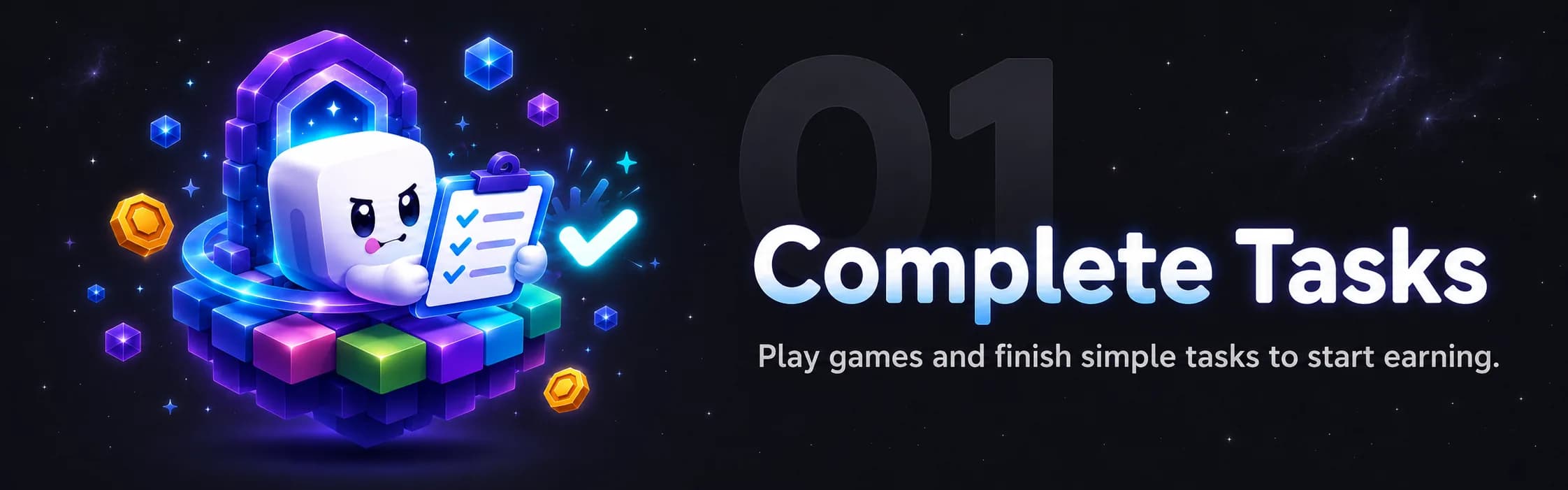 Complete Tasks — play games and finish simple tasks to start earning Robux on Bloxtopia.