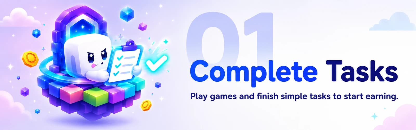 Complete Tasks — play games and finish simple tasks to start earning Robux on Bloxtopia.