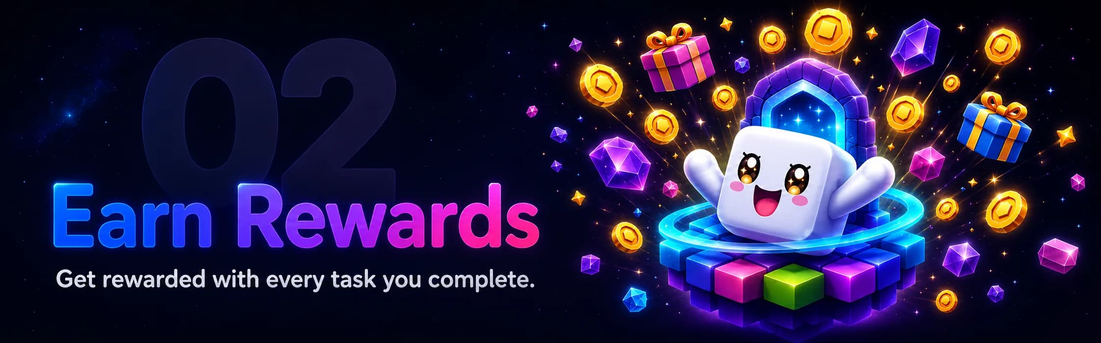 Earn Rewards — get rewarded with coins, gifts, and items for every task you complete on Bloxtopia.